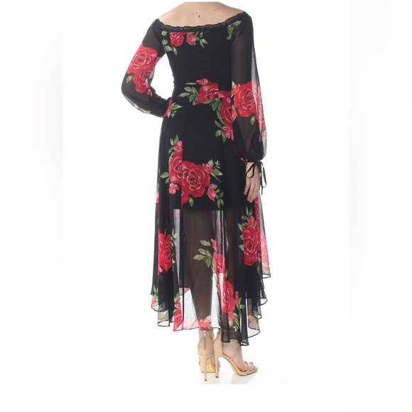 Disney Princess/Garcia Off-The-Shoulder Maxi Floral Dress Corset Floral SZ Small - Picture 3 of 8